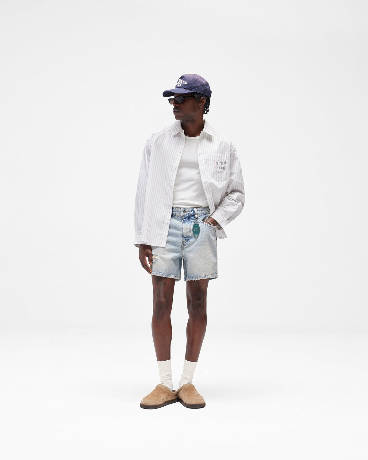 REPRESENT Pinstripe Shirt - Flat White