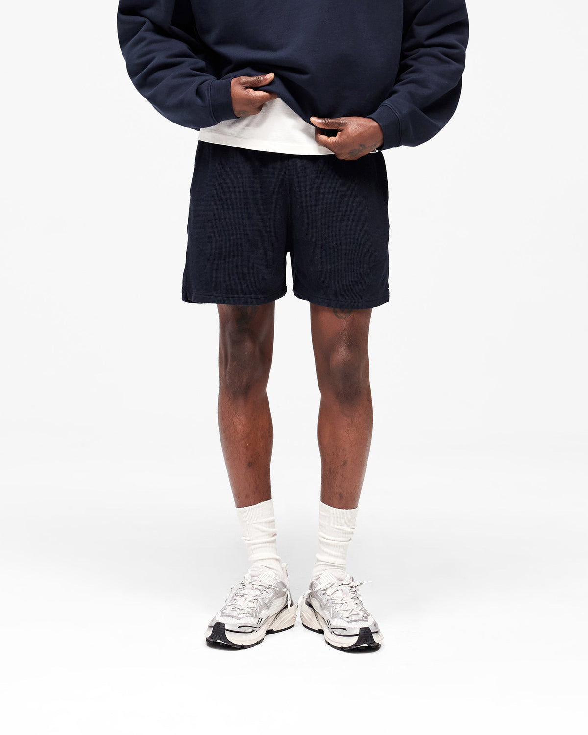 REPRESENT Initial Waffle Shorts - Midnight Navy