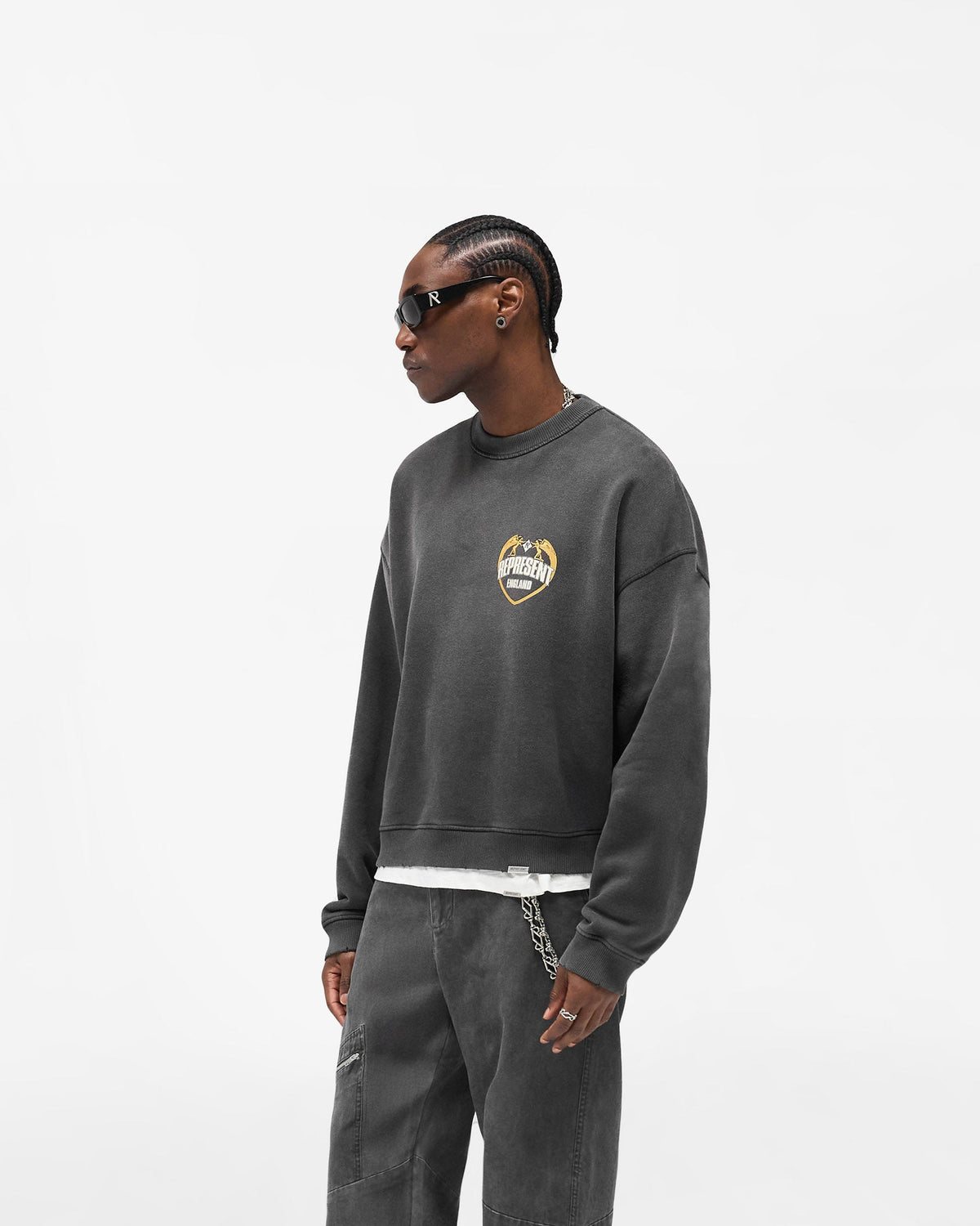 REPRESENT Angel Border Sweater - Stained Black