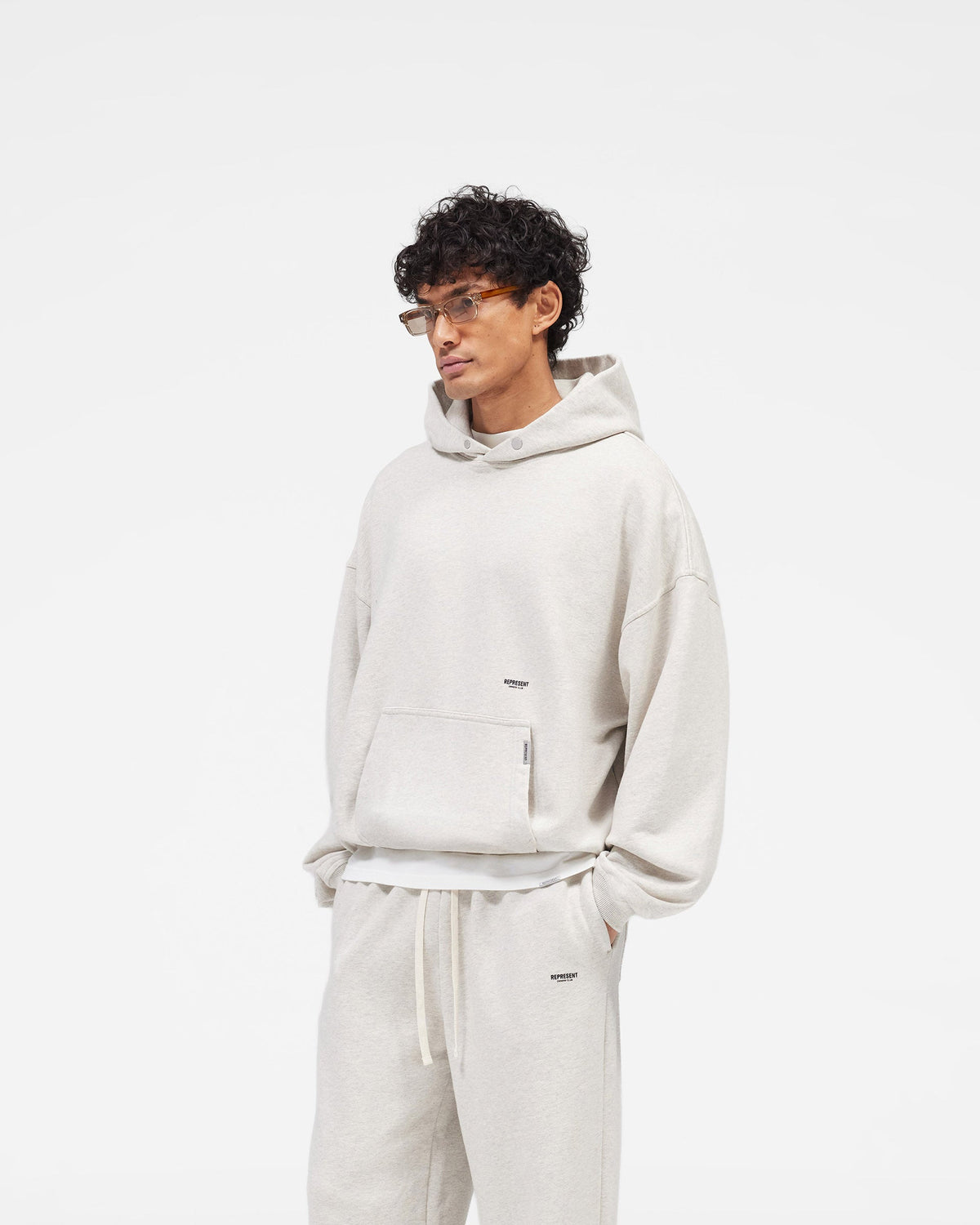 REPRESENT Micro Owners Club Hoodie - Cream Marl