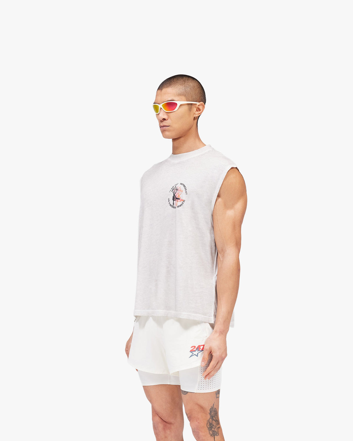 REPRESENT 247 Torch Boxy Tank - Bleach Wash