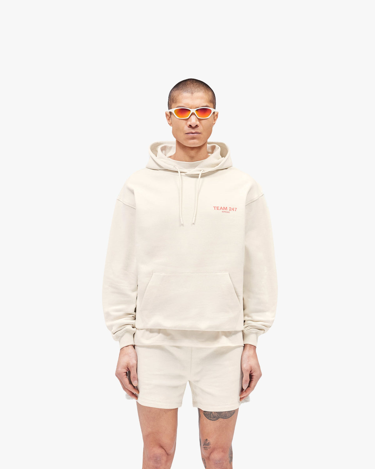 REPRESENT Team 247 Oversized Hoodie - Cream