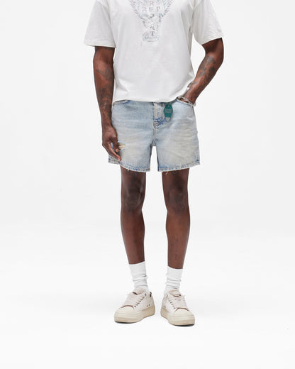 REPRESENT Busy Doing Nothing Denim Short - Dusty Blue