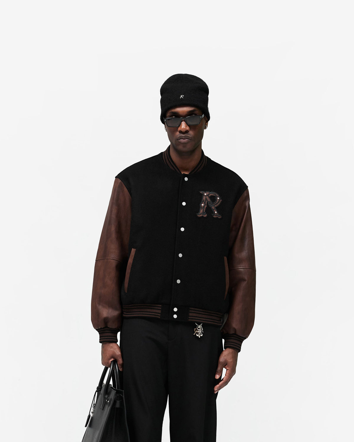 REPRESENT Varsity Bomber - Jet Black