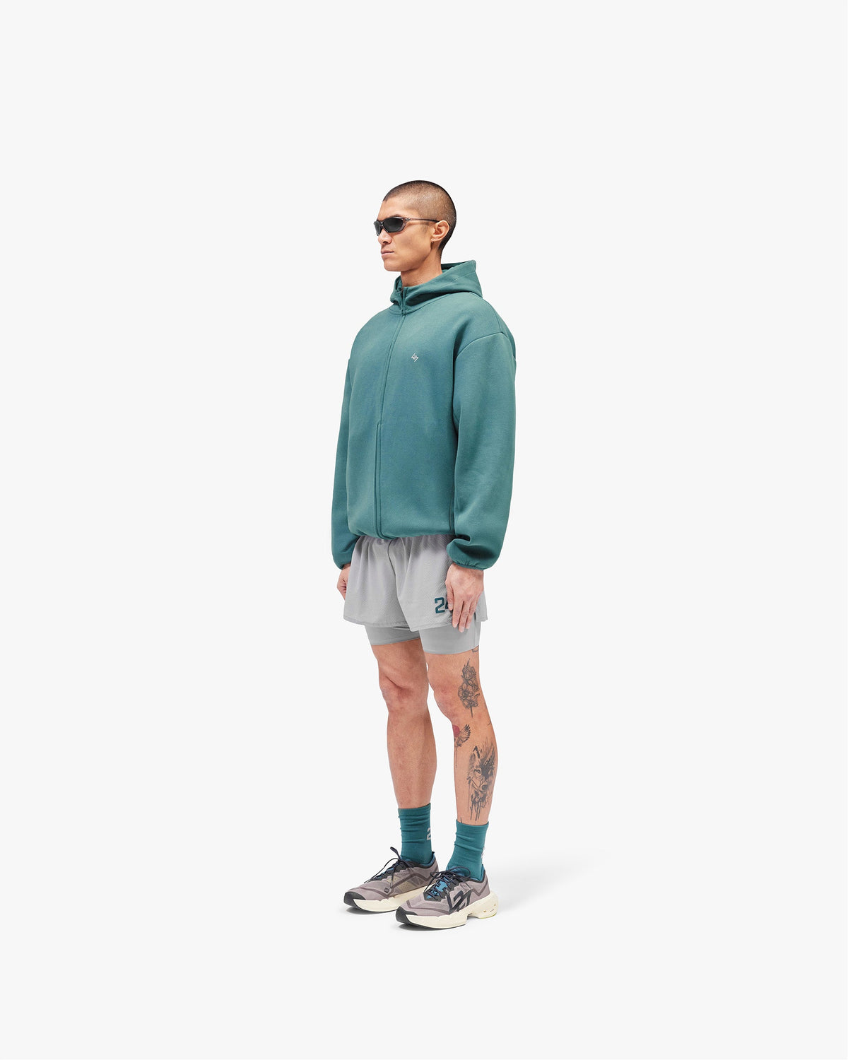 REPRESENT 247 Form Zip Hoodie - Teal