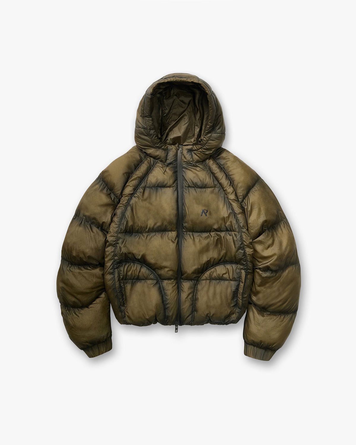 REPRESENT Translucent Hooded Puffer - Dark Olive