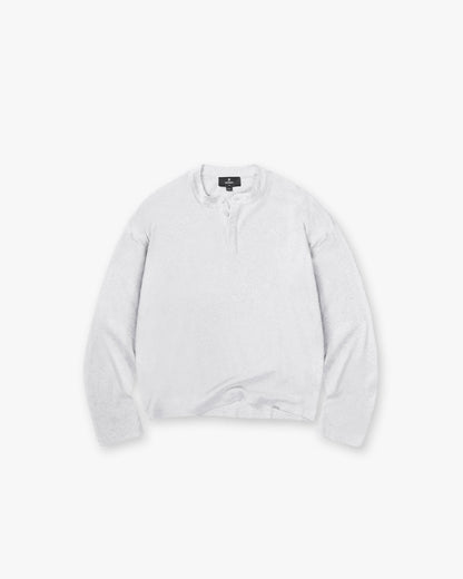 REPRESENT Initial Henley Waffle Long Sleeve T-Shirt - Ice Grey Marl