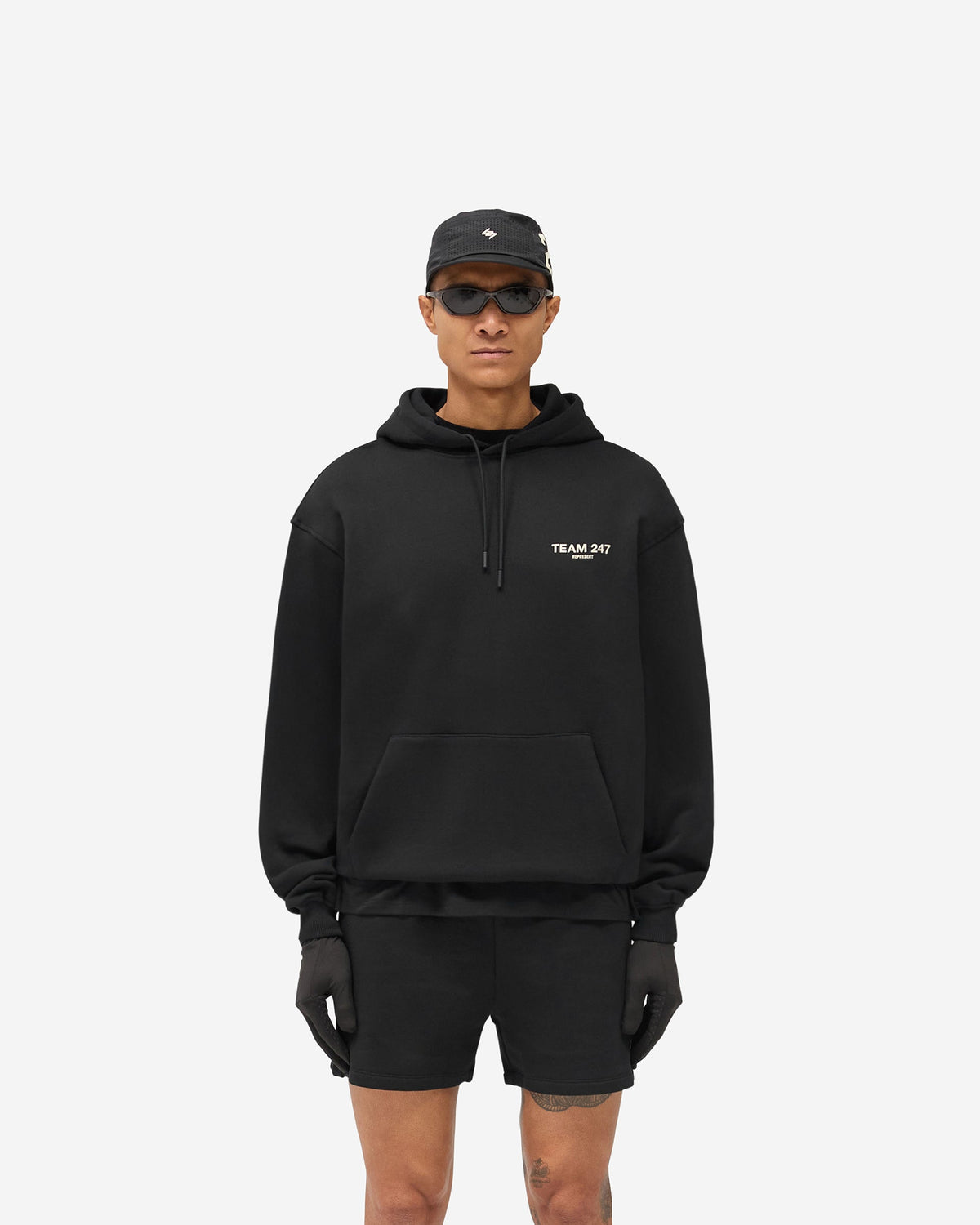 REPRESENT Team 247 Oversized Hoodie - Jet Black