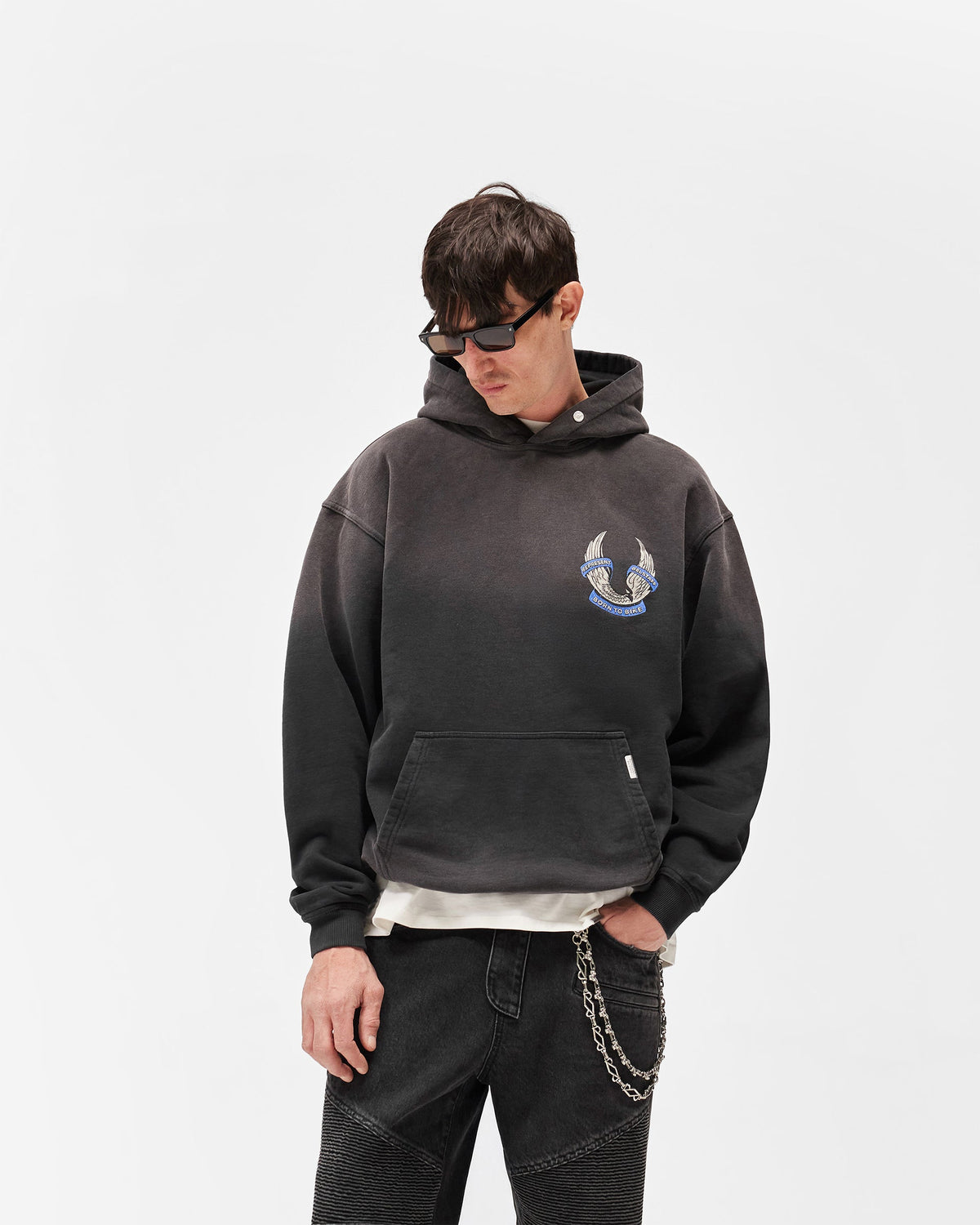 REPRESENT Represent X Belstaff Born To Bike Hoodie - Aged Black
