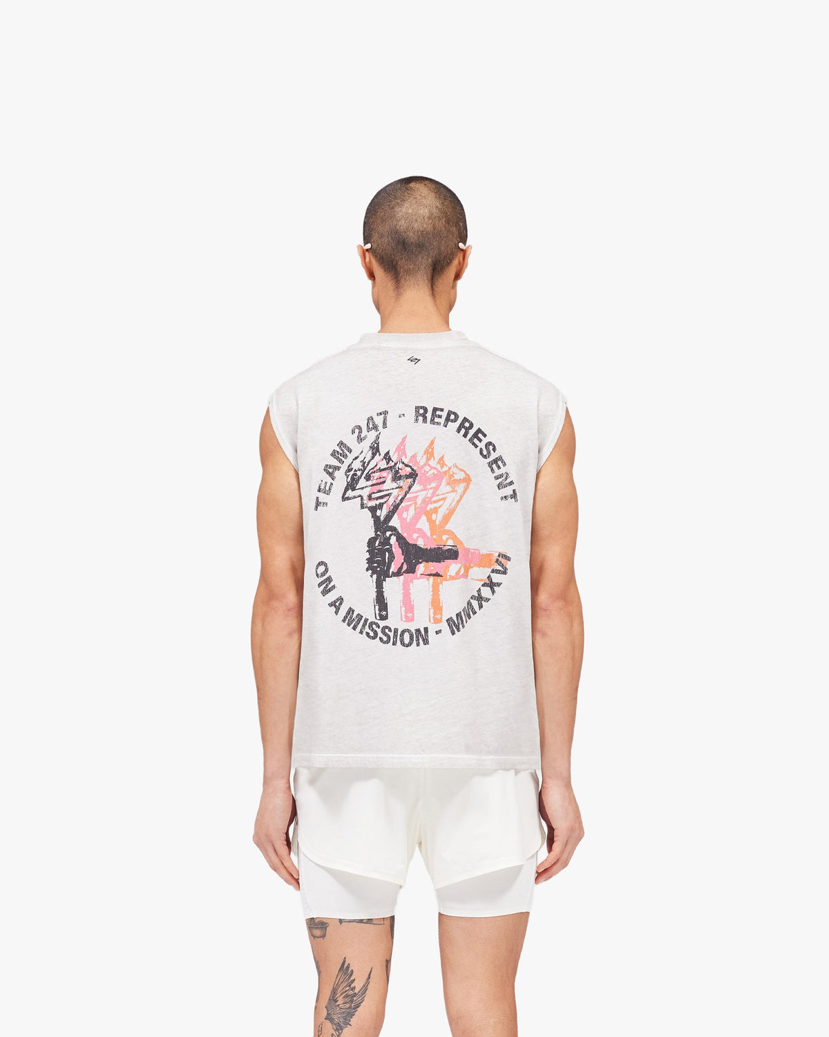 REPRESENT 247 Torch Boxy Tank - Bleach Wash