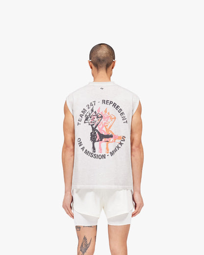 REPRESENT 247 Torch Boxy Tank - Bleach Wash