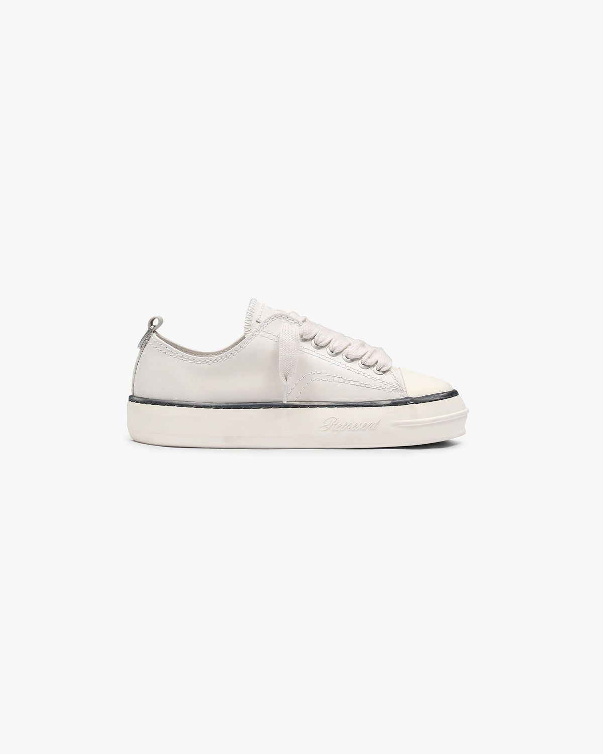REPRESENT Rep-Cap Leather - Flat White