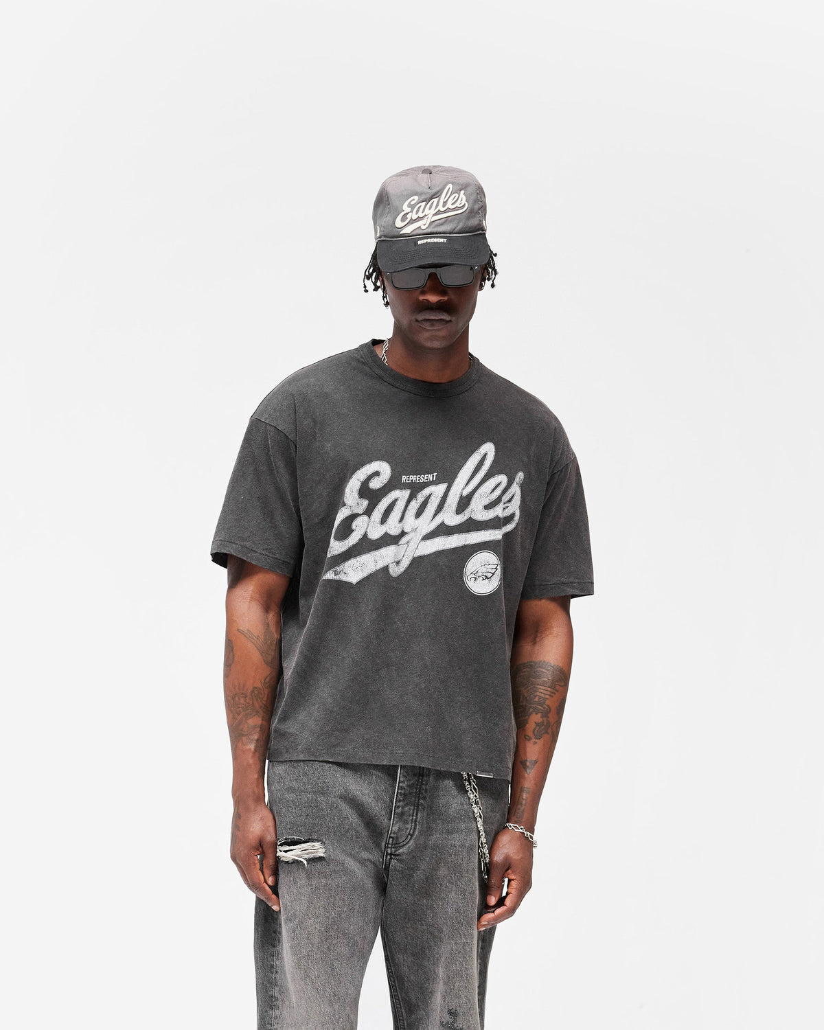 REPRESENT Philadelphia Eagles x Represent T-Shirt - Vintage Grey