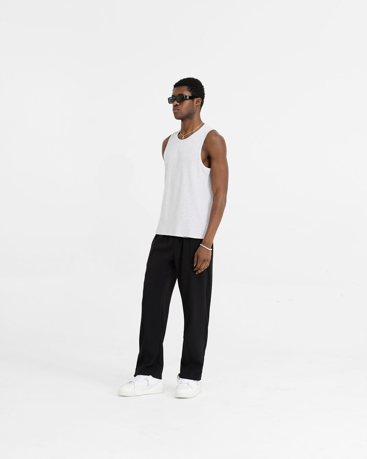 REPRESENT Initial Rib Vest - Ice Grey Marl