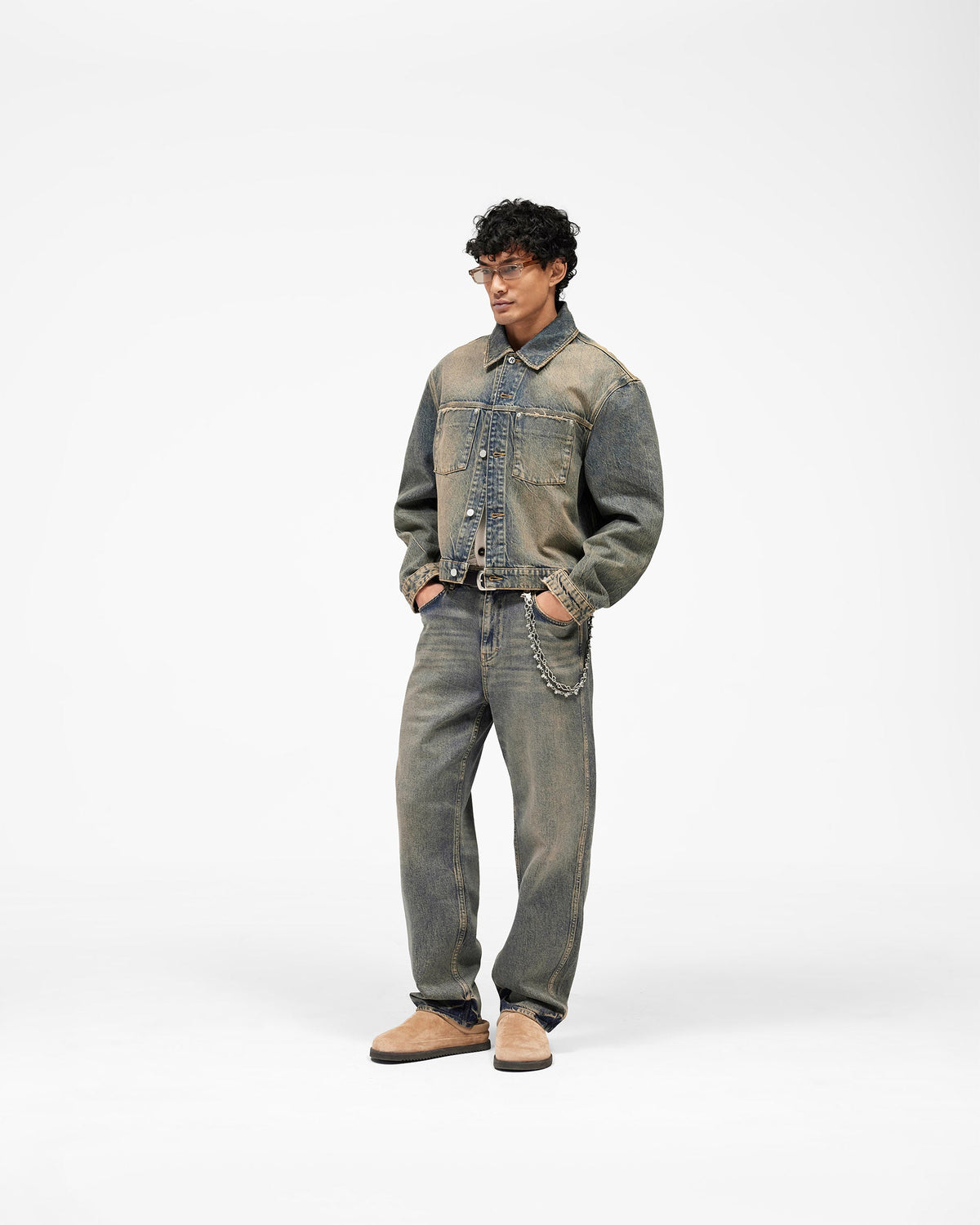 REPRESENT Denim Trucker - Blue Cream