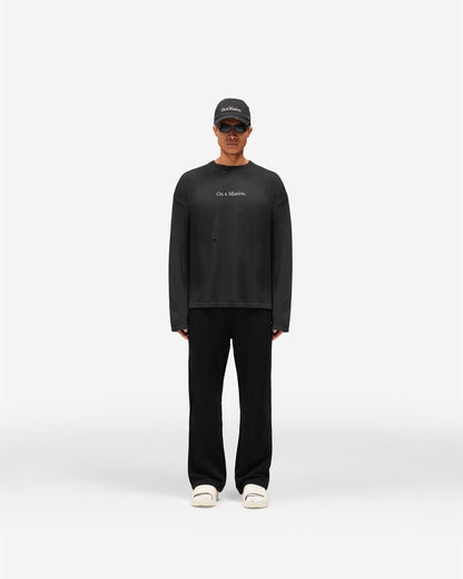 REPRESENT 247 On A Mission Long Sleeve T-Shirt - Jet Black