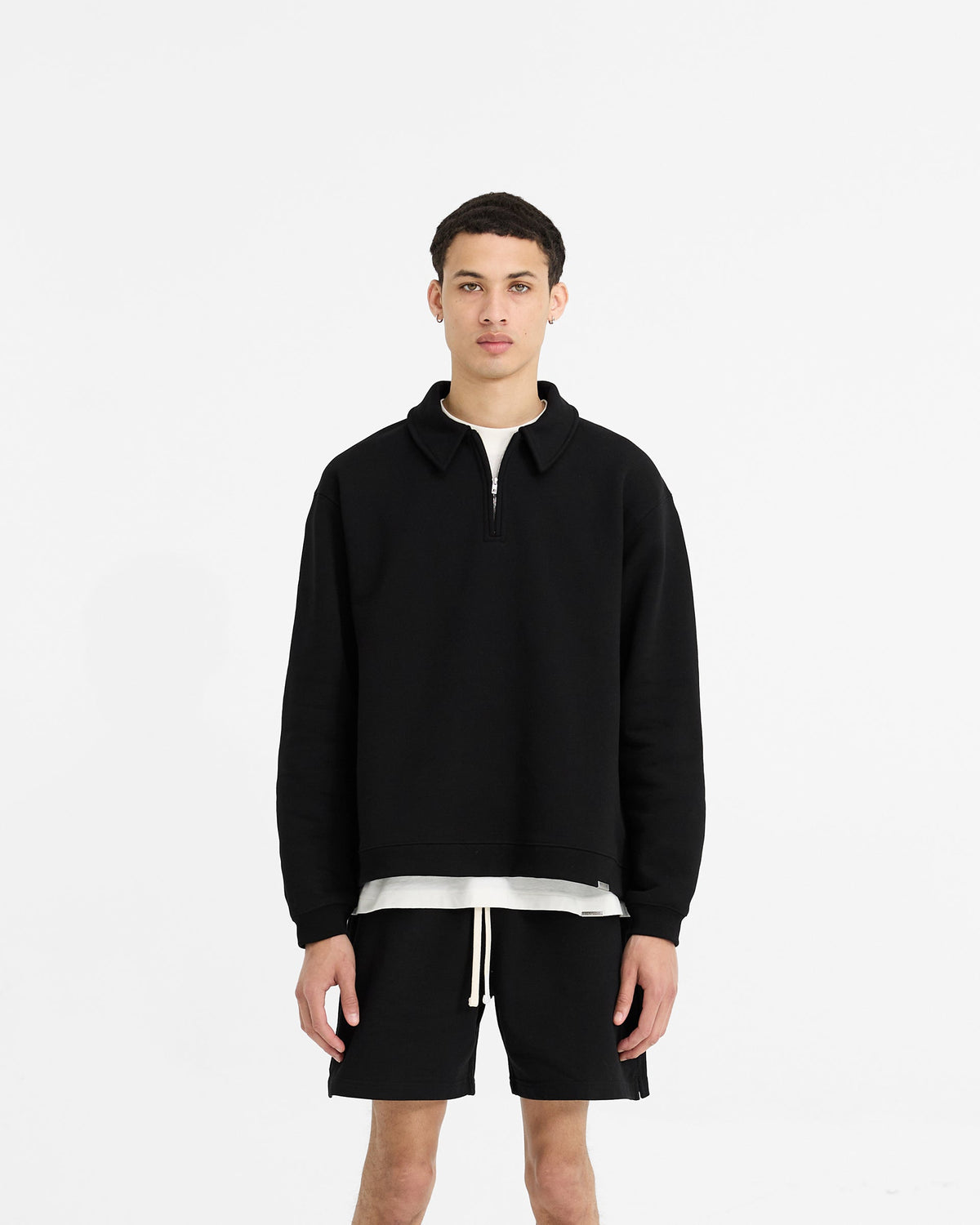REPRESENT Initial Boxy Quarter Zip - Jet Black