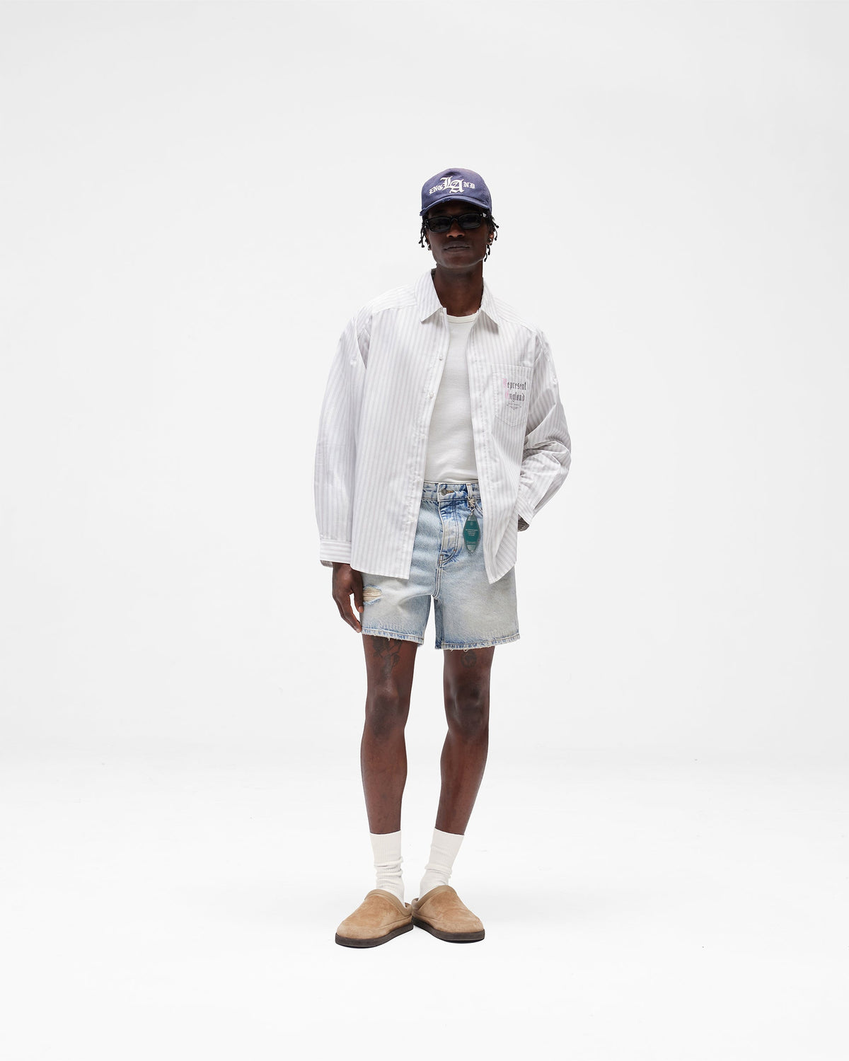 REPRESENT Pinstripe Shirt - Flat White