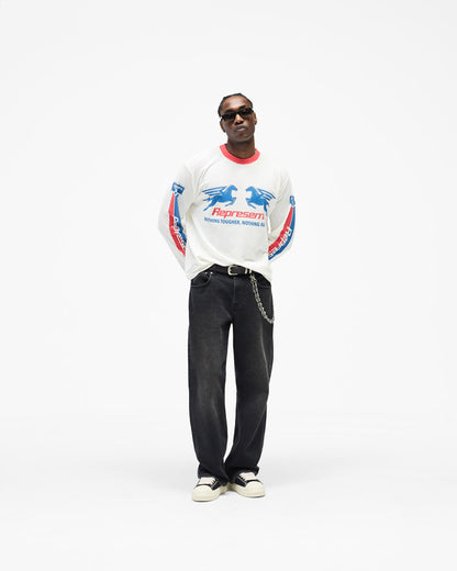 REPRESENT Mesh Pegasus Long Sleeve T-Shirt - Flat White