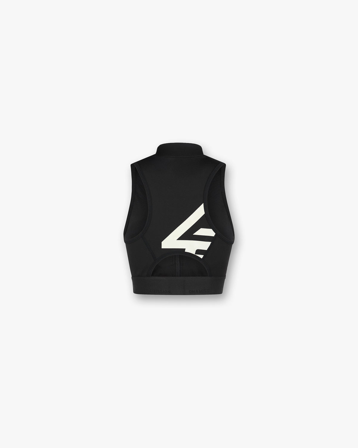 REPRESENT 247 Zip Front Performance Crop - Black