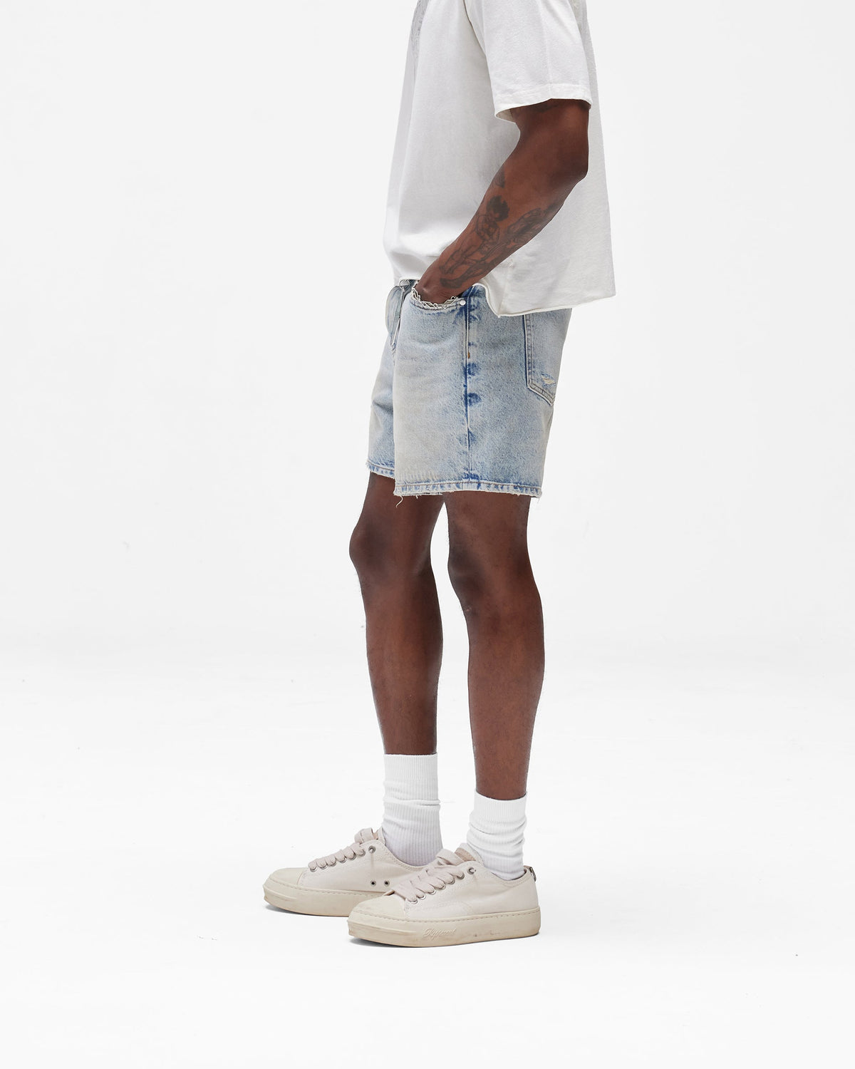 REPRESENT Busy Doing Nothing Denim Short - Dusty Blue