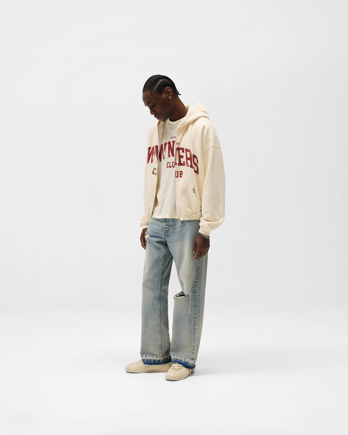 REPRESENT Represent Owners Club Zip Through Hoodie - Buttercream