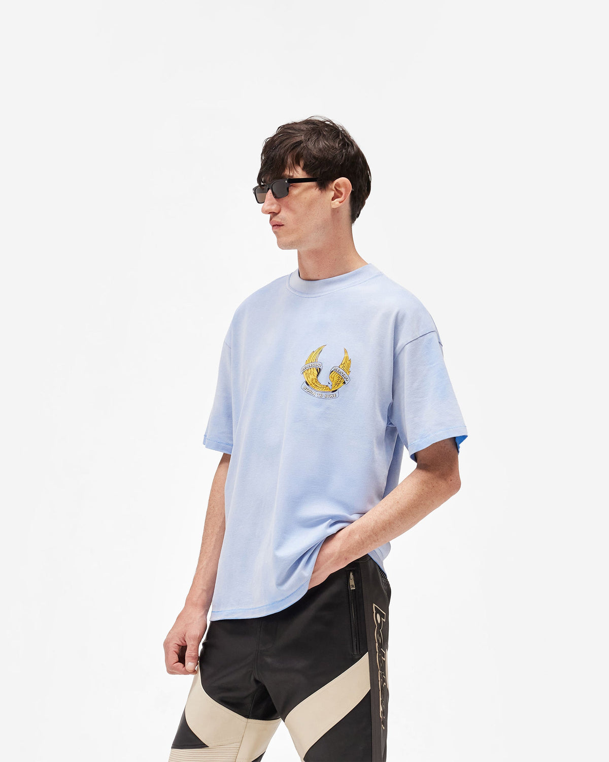 REPRESENT Represent X Belstaff Born To Bike T-Shirt - Mid Blue