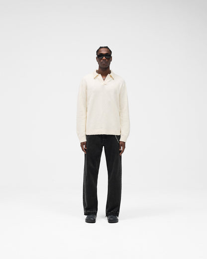 REPRESENT Knitted Polo - Aged White