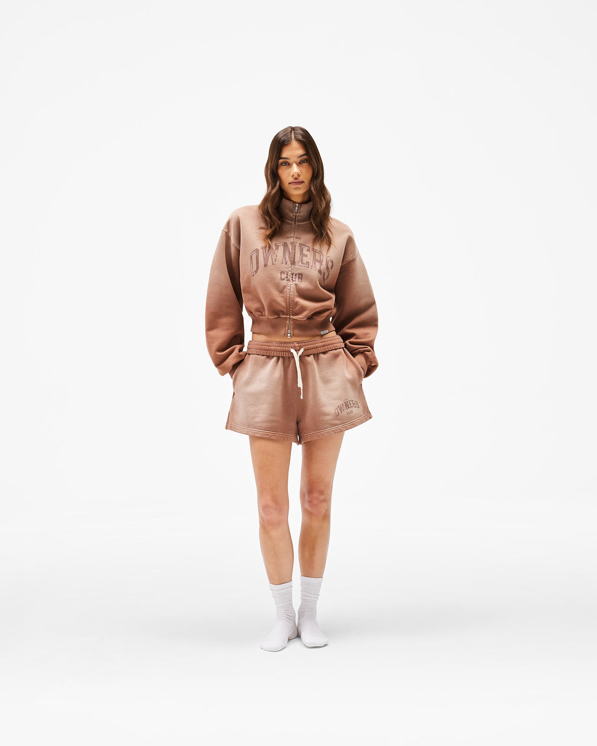 REPRESENT Represent Owners Club Zip Funnel Neck - Sienna