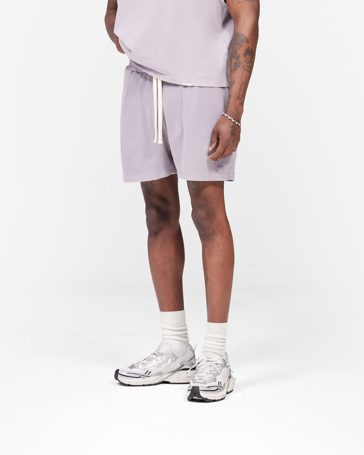 REPRESENT Initial Waffle Shorts- Mist