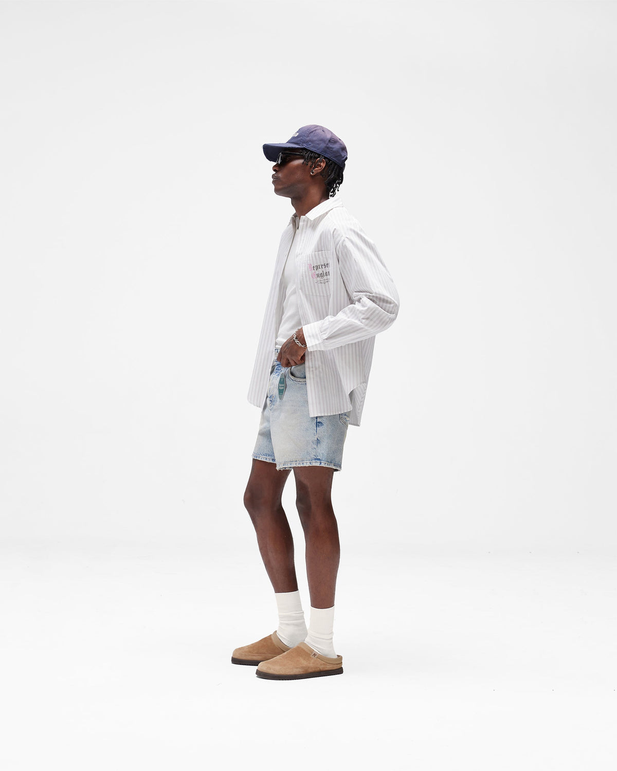 REPRESENT Pinstripe Shirt - Flat White
