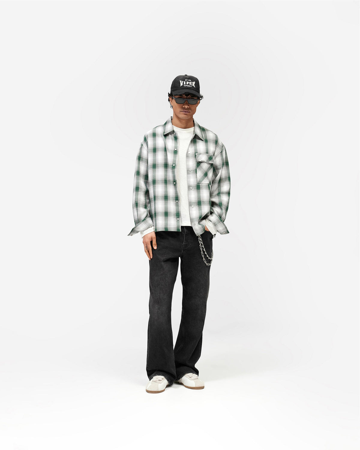 REPRESENT Waffle Flannel - Dark Green