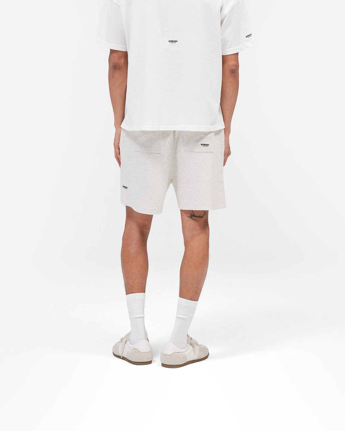 REPRESENT Micro Owners Club Mesh Shorts - Cream Marl