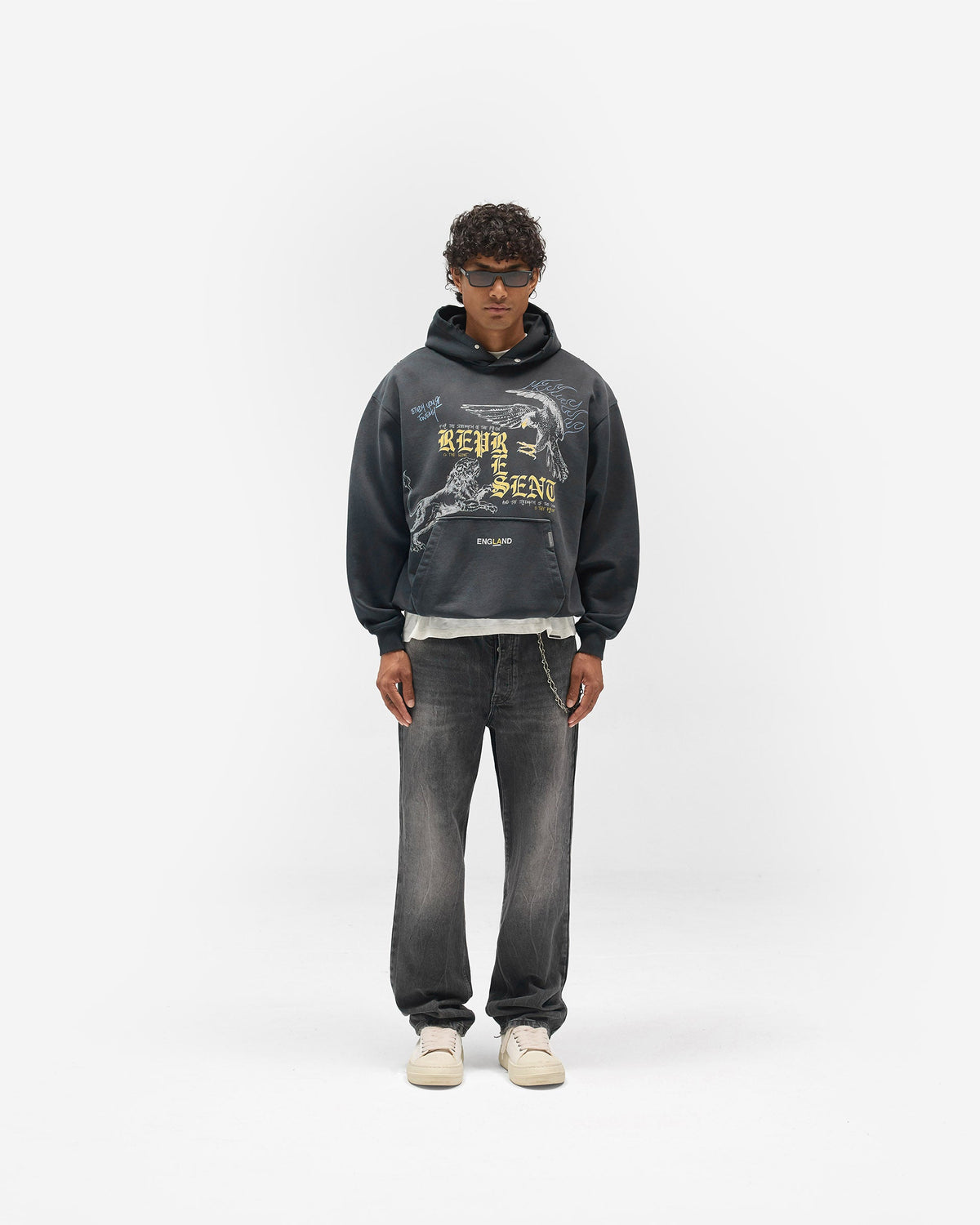REPRESENT Enemy Hoodie - Washed Black